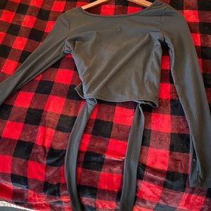 Black tie back shirt